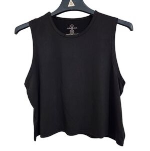 RealEssentials Black Sleeveless Muscle Tee Crop Tank Top Women's M